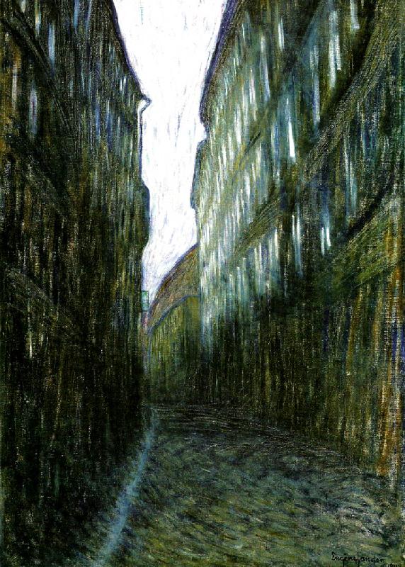 Eugene Jansson sommarnatt oil painting picture